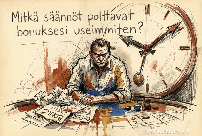 Mitkä säännöt polttavat bonuksesi useimmiten?