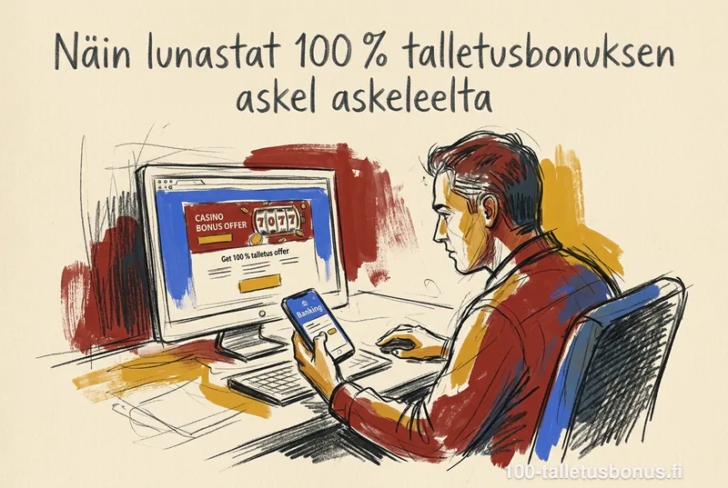 Näin lunastat 100 % talletusbonuksen askel askeleelta